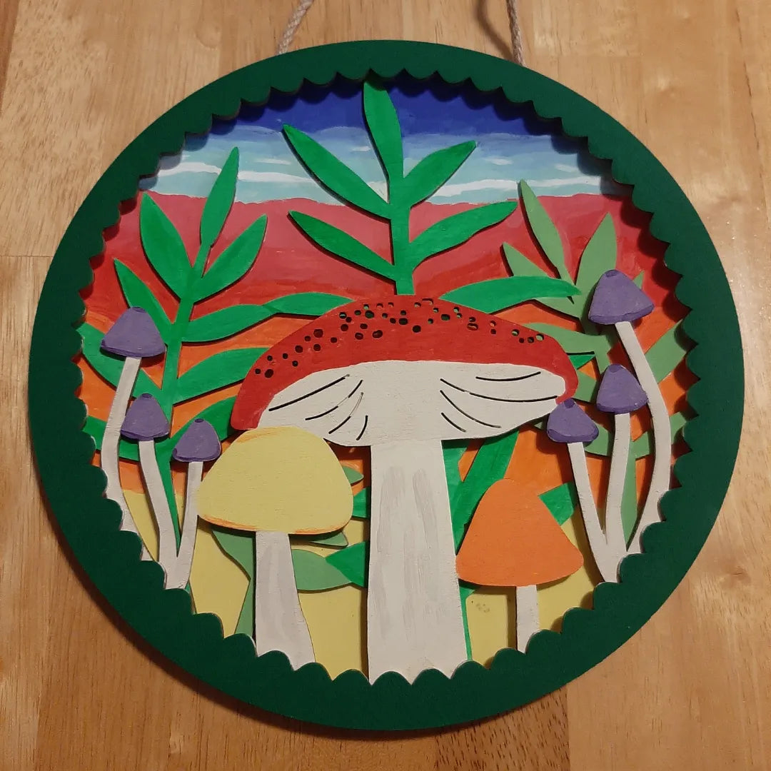 Mushroom Wall Hanging Round