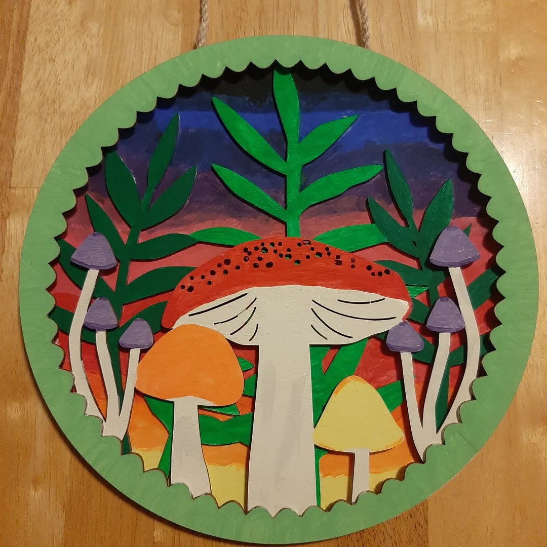 Mushroom Wall Hanging Round