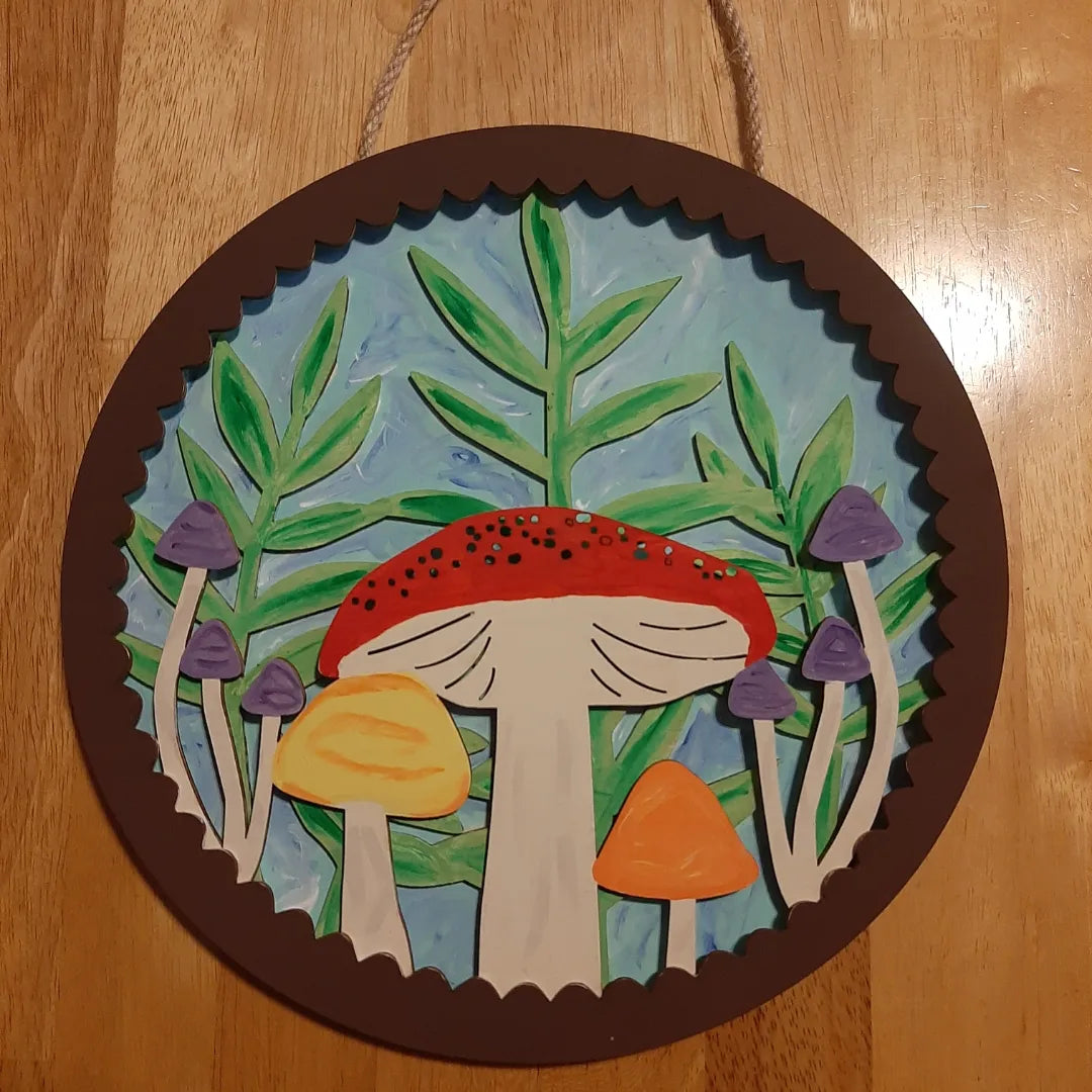 Mushroom Wall Hanging Round